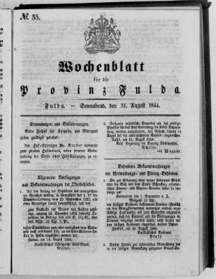 Nr. 35, Ausgabe vom 31. August 1844