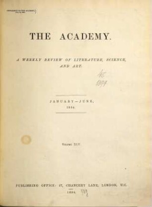The academy. 45. 1894