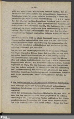 4 Die Ausfallzeiten bei automatischen Maschinen-Fließreihen