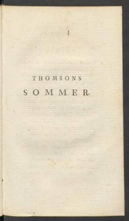 Thomsons Sommer