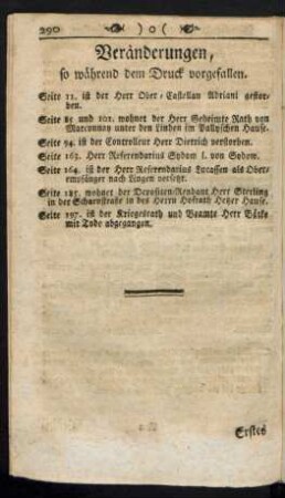 Veränderungen, so während dem Druck vorgefallen