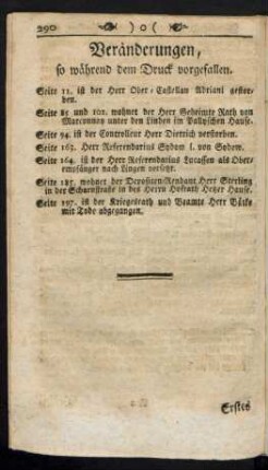 Veränderungen, so während dem Druck vorgefallen