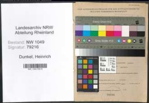 Entnazifizierung Heinrich Dunkel , geb. 12.10.1896 (Steuerberater)