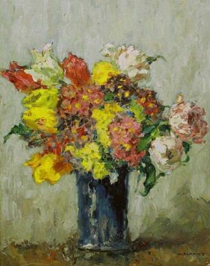 unbenannt [Frühlingsstrauß in blauer Vase]