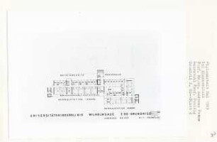 Universitätsklinik Wilhelmsaue, Berlin-Wilmersdorf (Diplomarbeit bei Peter Poelzig): Grundriss 2. Obergeschoss 1:200