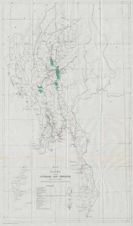 Map of Burma showing divisions and districts.