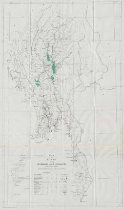 Map of Burma showing divisions and districts.