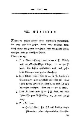 VIII. Klettern