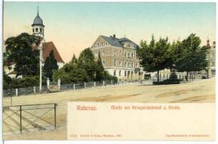Rabenau. Markt m. Kriegerdenkmal und Kirche