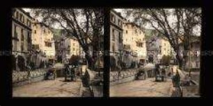 Passanten , Gebäude und Stadttor, Grasse