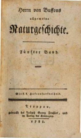 Herrn von Buffons allgemeine Naturgeschichte, 5