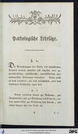 Pathologische Lehrsätze.
