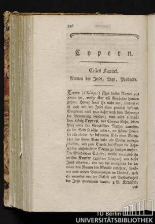 Erstes Kapitel. Namen der Insel, Lage, Producte.