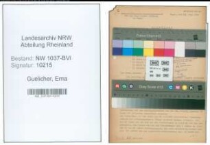 Entnazifizierung Erna Guelicher , geb. 23.04.1903 ()