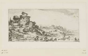 Hirschjagd, Blatt 4 der Folge "Diverse vedute designate in Fiorenza"