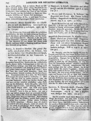 Angeblich Dintenstadt, b. Aloysius Grünewald: Shakal der schöne Geist. Fragmente einer Biographie von dem Araber Albezor. Neue und mit einer fortgesetzten Biographie des wiederaufgelebten Helden vermehrte Auflage. VIII u. 245 S. 8. 1801.