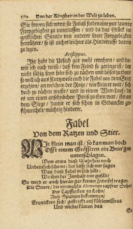Fabel von dem Ratzen und Stier.