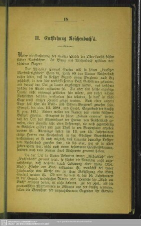 II. Entstehung Reichenbach's