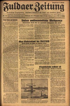 Ausgabe vom Mittwoch, den 02. November 1938.