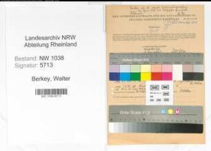Entnazifizierung Walter Berkey , geb. 07.04.1913 (Bankbeamter)