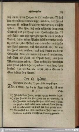 Der 65. Psalm. Ein Psalm Davids, zum Liede vorzusingen