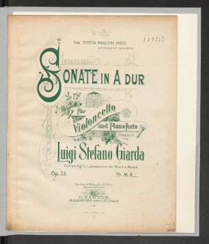 Sonate in Adur für Violoncello und Pianoforte : Op. 23