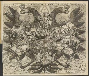 Astroscopium. Tafel vom Textende aus: Erhardi Weigelii, P.P. Cosmologia / Nucleum Astronomiae & Geographiae, ut & Usum Globorum, tum vulgarium, tum novis adornationibus & compendiis instructorum, quos inde dixeris Globos Corrector & Perpetuos, succincte tradens/ Cosmologia. 1680. Dresden: SLUB Coll.diss.B.89,misc.19