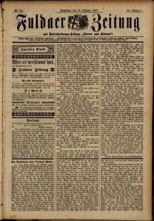 Zweite Ausgabe vom Samstag, den 23. Oktober 1897.