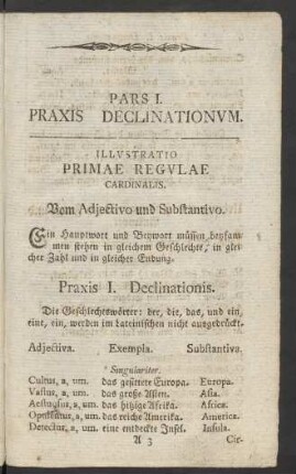Illustratio Primae Regulae Cardinalis. Vom Adiectivo und Substantivo.