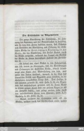 Die Stiftshütte im Allgemeinen.