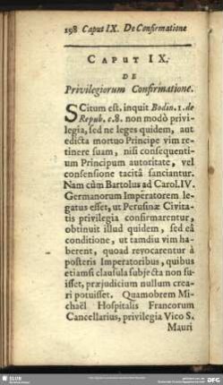 Caput IX. De Privilegiorum Confirmatione