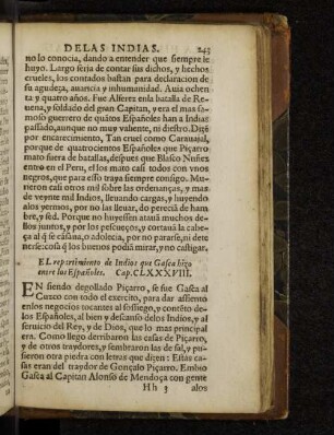 El repartimiento de Indios que Gasca hizo entre los Espanoles. Cap. CLXXXVIII