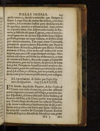 El repartimiento de Indios que Gasca hizo entre los Espanoles. Cap. CLXXXVIII