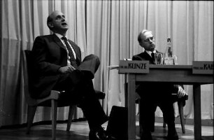 Freiburg: Amerikahaus, Rundgespräch "Der Einzelne und die Autorität in Staat und Gemeinde", Oberbürgermeister Kunze, Rastatt; Prof. Dr. Jos. H. Kaiser, Freiburg