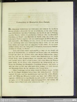 Vorbemerkung des Herausgebers dieses Journals
