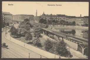 Ansichtskarte Elektrische Hochbahn, Wasserthor-Becken