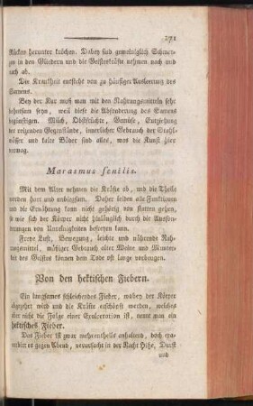 Von den hektischen Fiebern