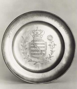Teller mit sächsischem Wappen