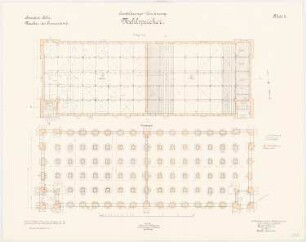 Proviantamt, Köln Mehlspeicher: Grundriss Fundamente, EG 1:100