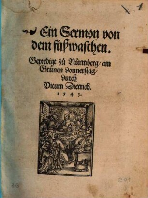 Ein Sermon von dem füßwaschen