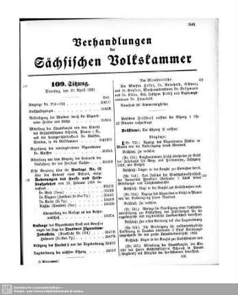 109. Sitzung