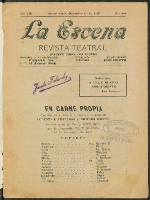 En carne propia : comedia en 1 acto y 2 cuadros