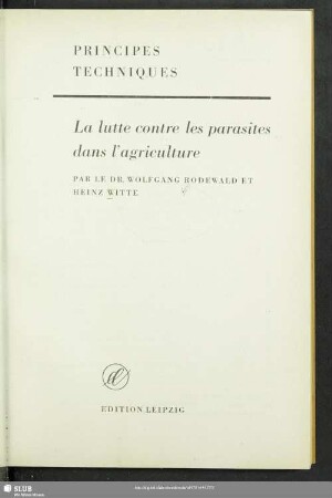 La lutte contre les parasites dans l'agriculture