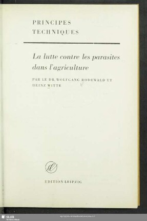 La lutte contre les parasites dans l'agriculture