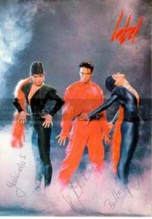Autogrammkarte von Showtanztrio "Label"