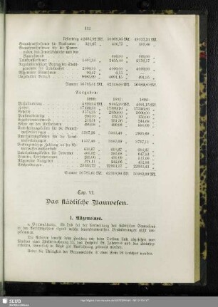 Cap. VI. Das städtische Bauwesen