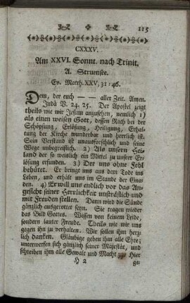 CXXXV. Am XXVI. Sonnt. nach Trinit. Ev. Matth.XXV, 31-46.