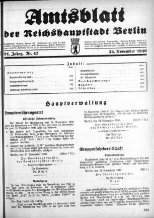 1940,47: Nr. 47, 24. November 1940