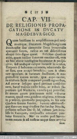 Cap. VII. De Religionis Propagatione In Ducatu Magdeburgico