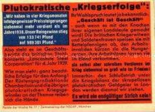 NS-Propagandazettel "Parole der Woche", Nr. 17, mit antibritischer Polemik